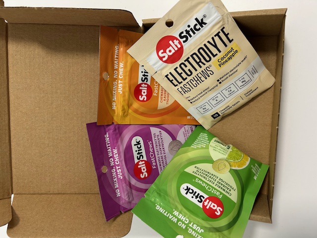 Saltstick - testovací box ( pomeranč, lesní ovoce, kokos-ananas, citron)